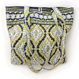 Vera Bradley Tote Bag Cambridge Pattern Blue Green Beautiful